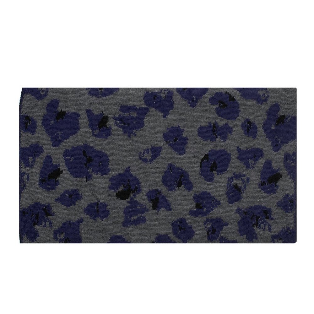 Lanvin Unisex Virgin Wool Scarf Olive Green Navy Blue Camouflage